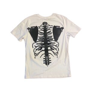 Zara White Shirt with Black Skeleton Design